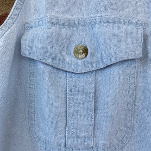 Columbia Sportswear White Wash Denim Collared Button Down Sleeveless Tank - Picture 4 of 9